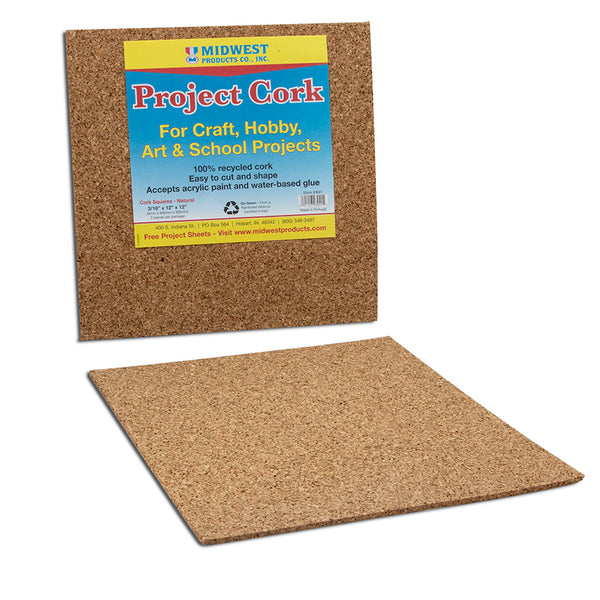 .187 X 12" X 12" LT Cork Tiles-SKU 3041