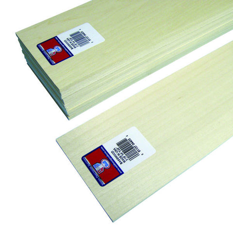 3/16 x 4 x 24 Basswood Sheets-SKU 4405