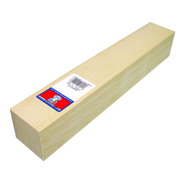 2 x 2 x 12 Basswood Block-SKU 4420